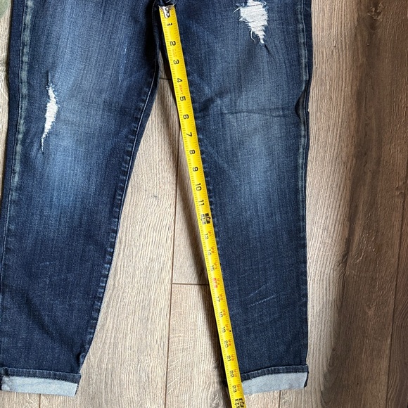 Kut from the Kloth Dark Wash Distressed Slim Boyfriend Jeans - Picture 9 of 9